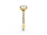 Yellow gold Asscher Solitaire Pavé Band with Four-Prong Setting_29