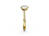 Yellow gold Asscher Solitaire Pavé Band with Four-Prong Setting_30