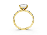 Yellow gold Asscher Solitaire Pavé Band with Four-Prong Setting_30