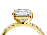 Yellow gold Asscher Solitaire Pavé Band with Four-Prong Setting_31