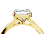 Yellow gold Asscher Solitaire Pavé Band with Four-Prong Setting_32