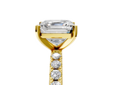 Yellow gold Asscher Solitaire Pavé Band with Four-Prong Setting_32