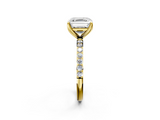 Yellow gold Asscher Solitaire Pavé Diamond Engagement Ring with Four-Prong Setting_41