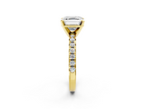 Yellow gold Asscher Solitaire Pave Diamond Engagement Ring with Four-Prong Setting_10