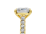 Yellow gold Asscher Solitaire Pave Diamond Engagement Ring with Prong Setting_29