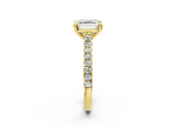 Yellow gold Asscher Solitaire Pave Diamond Engagement Ring with Prong Setting_37