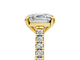 Yellow gold Asscher Solitaire Pave Diamond Engagement Ring with Prong Setting_40