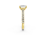 Yellow gold Asscher Solitaire Pave Diamond Engagement Ring with Prong Setting_54