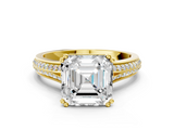 Yellow gold Asscher Solitaire Pave Split Shank Engagement Ring with Six-Prong Setting_28