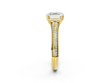 Yellow gold Asscher Solitaire Pave Split Shank Engagement Ring with Six-Prong Setting_30