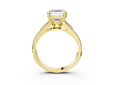 Yellow gold Asscher Solitaire Pave Split Shank Engagement Ring with Six-Prong Setting_31