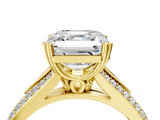 Yellow gold Asscher Solitaire Pave Split Shank Engagement Ring with Six-Prong Setting_32