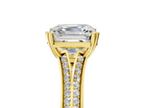 Yellow gold Asscher Solitaire Pave Split Shank Engagement Ring with Six-Prong Setting_33