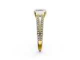 Yellow gold Asscher Solitaire Split Shank Pavé Diamond Engagement Ring_27