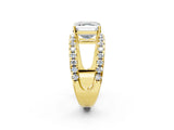 Yellow gold Asscher Solitaire Split Shank Pave Diamond Ring_48