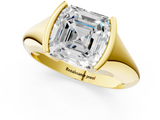 Yellow gold Asscher Solitaire Tension Set Diamond Ring_55