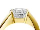 Yellow gold Asscher Solitaire Tension Set Diamond Ring_58
