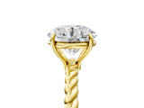 Yellow gold Asscher Solitaire Twist Band Ring with Four-Prong Setting_17