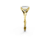 Yellow gold Asscher Solitaire Twist Band Six-Prong Setting 2