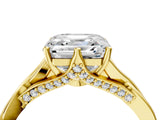 Yellow gold Asscher Solitaire Twist Band Six-Prong Setting 4