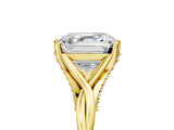 Yellow gold Asscher Solitaire Twist Band Six-Prong Setting 5