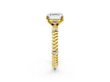 Yellow gold Asscher Solitaire Twisted Band Prong Set Engagement Ring_54