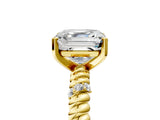 Yellow gold Asscher Solitaire Twisted Band Prong Set Engagement Ring_57