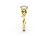 Yellow gold Asscher Solitaire Twisted Band Prong Setting Ring_8
