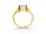 Yellow gold Asscher Solitaire Twisted Band Scroll Prong Ring_6