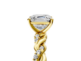 Yellow gold Asscher Solitaire Twisted Band with Pavé Accents and Four-Prong Setting_28