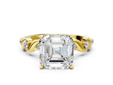 Yellow gold Asscher Solitaire Twisted Band with Prong Setting 1