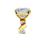 Yellow gold Asscher Solitaire Twisted Band with Prong Setting