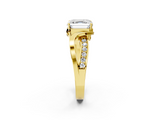 Yellow gold Asscher Solitaire Twisted Band with Prong Setting_22