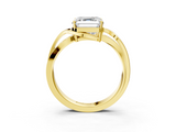 Yellow gold Asscher Solitaire Twisted Band with Prong Setting_23
