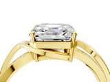 Yellow gold Asscher Solitaire Twisted Band with Prong Setting_24