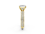 Yellow gold Asscher Solitaire with Pave Band and Four-Prong Setting_26