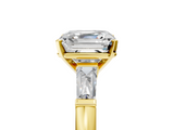 Yellow gold Asscher Solitaire with Tapered Baguette Side Stones on a Classic Band with Four-Prong Setting_12