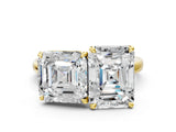 Yellow gold Asscher and Emerald Cut Toi Moi Ring with Prong Setting_65