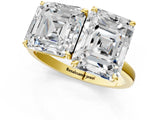 Yellow gold Asscher and Emerald Cut Toi Moi Ring with Prong Setting_66