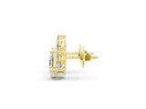 Yellow gold Asscher and Marquise Diamond Cluster Stud Earrings_37