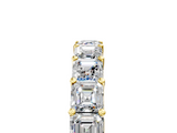 Yellow gold Asscher cut diamond Half Eternity Band with Shared Prong Setting_18
