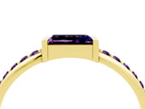 Yellow gold Baguette Amethyst Pavé Band with Bar Setting_10