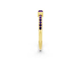 Yellow gold Baguette Amethyst Pavé Band with Bar Setting_8