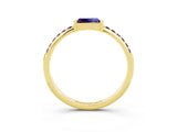 Yellow gold Baguette Amethyst Pavé Band with Bar Setting_9