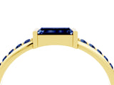 Yellow gold Baguette Blue Sapphire Pavé Band with Bar Setting_10