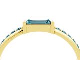 Yellow gold Baguette Blue Topaz Pavé Band with Bar Setting_10