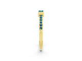 Yellow gold Baguette Blue Topaz Pavé Band with Bar Setting_8