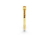 Yellow gold Baguette Citrine Pavé Band with Bar Setting_8