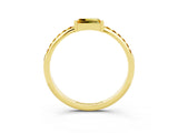 Yellow gold Baguette Citrine Pavé Band with Bar Setting_9