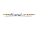 Yellow gold Baguette Cut Diamond Bar Set Tennis Bracelet_12